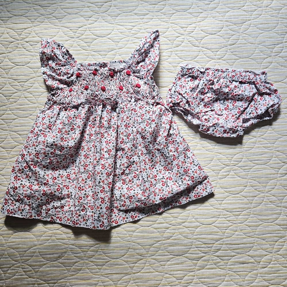 Nordstrom Floral Cotton Dress + Diaper Cover